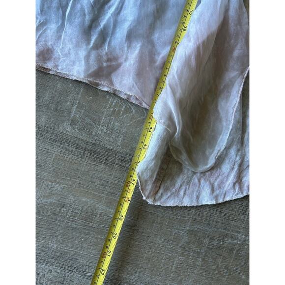 Made in Italy Linen Silk Blend Midi Dress Lagenlook Tie Dye S Asymmetrical Hem - Picture 14 of 16